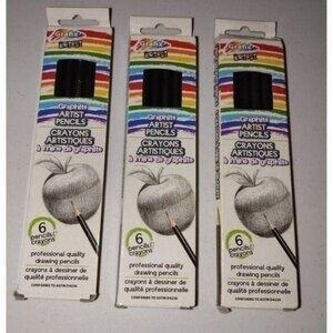 GRAPHITE ARTIST PENCILS- 3 PACKS-NEW
